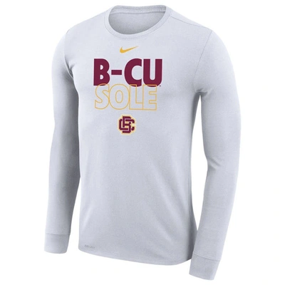 Shop Nike White Bethune-cookman Wildcats 2023 On Court Bench Long Sleeve T-shirt