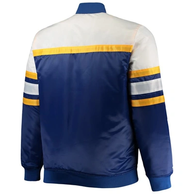 Shop Mitchell & Ness Royal/gold Milwaukee Brewers Big & Tall Coaches Satin Full-snap Jacket
