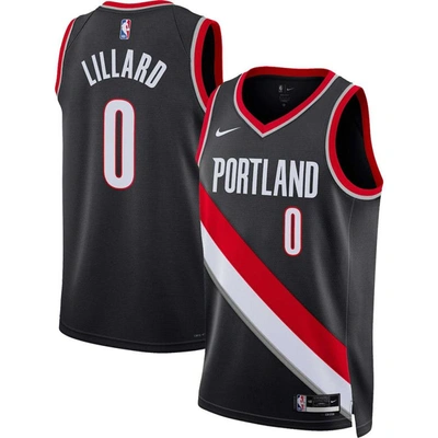 Shop Nike Unisex  Damian Lillard Black Portland Trail Blazers Swingman Jersey