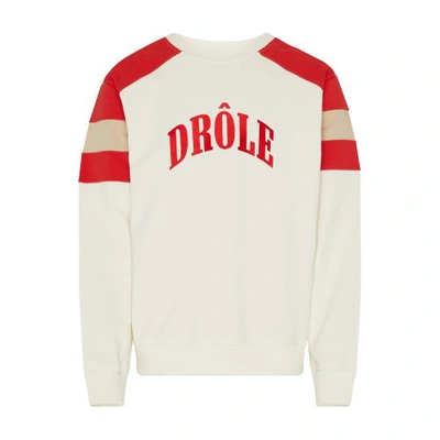 Shop Drôle De Monsieur Fun Sports Sweatshirt In Cream