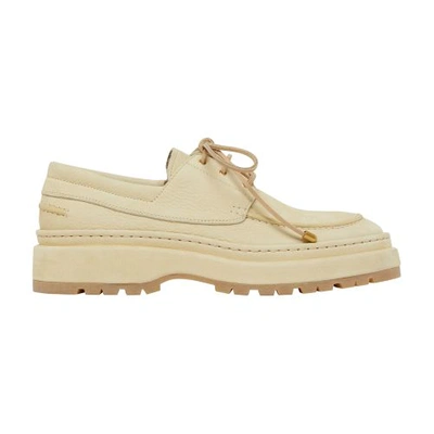 Shop Jacquemus Pavane Boat Shoes In Pale_yellow