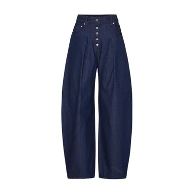Shop Jacquemus The Ovalo De-nimes Jeans In Navy_brown
