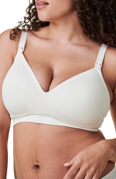 Bravado Designs Plunge Wireless Maternity/nursing Bra In Antique White