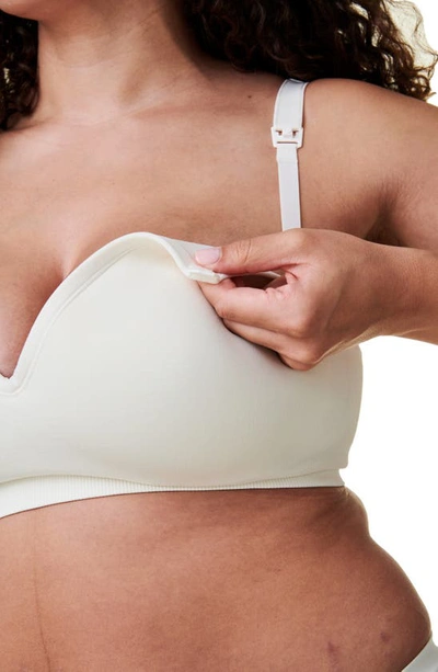 Bravado Designs Plunge Wireless Maternity/nursing Bra In Antique White