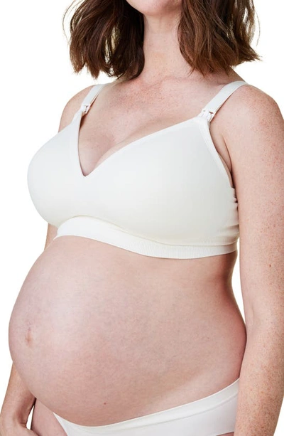 Bravado Designs Plunge Wireless Maternity/nursing Bra In Antique White