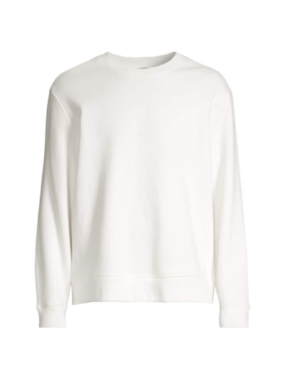 Shop Vince Men's Fleece Crewneck Sweatshirt In Off White