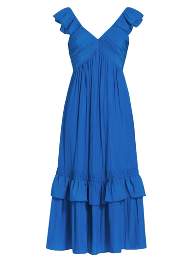 Shop Ramy Brook Women's Nelly Sleeveless Midi Dress In Marrakech Blue