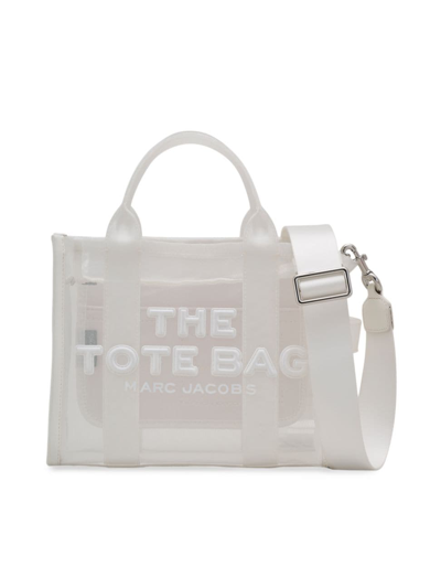Shop Marc Jacobs Women's The Mesh Small Tote Bag In White