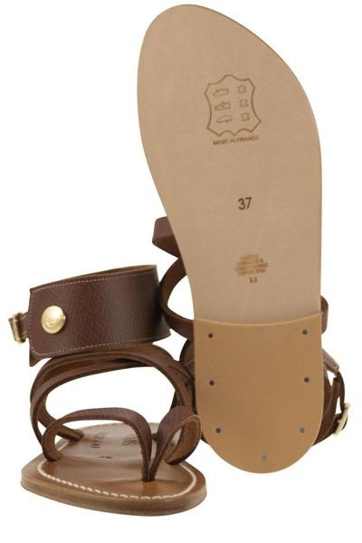Shop Longchamp X K.jacques Cross Strap Sandals In Brown