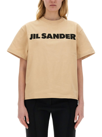 Shop Jil Sander T-shirt With Logo In Sand