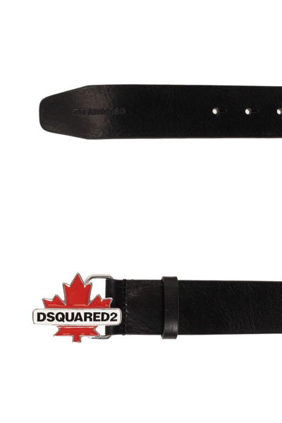 Shop Dsquared2 Logo Plaque Buckle Belt In Black