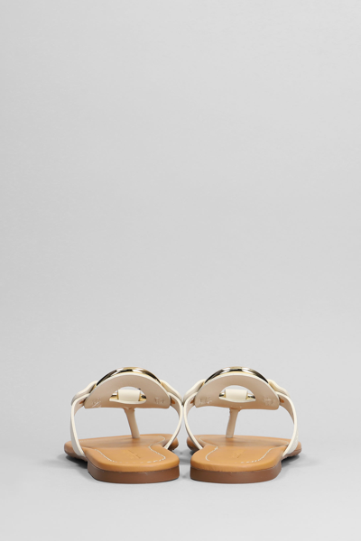 Shop See By Chloé Hana Flats In Beige Leather