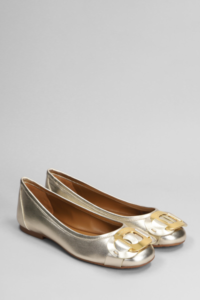 Shop See By Chloé Chany Ballet Flats In Platinum Leather