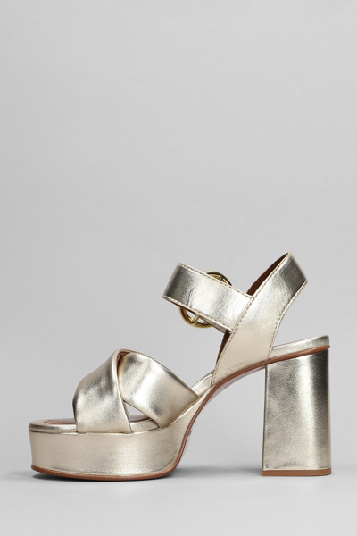 Shop See By Chloé Lyna Sandals In Platinum Leather