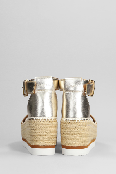 Shop See By Chloé Glyn Wedges In Platinum Leather