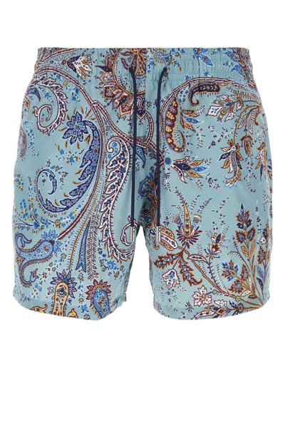 Shop Etro Paisley-printed Swim Shorts In Azzurro