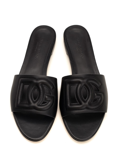 Shop Attico Sandals In Black Calfskin In Nero