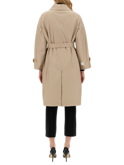 Shop Max Mara Single-breasted Trench Coat The Cube In Beige