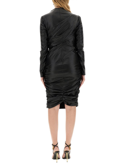 Shop Tom Ford Ruched Dress In Nero