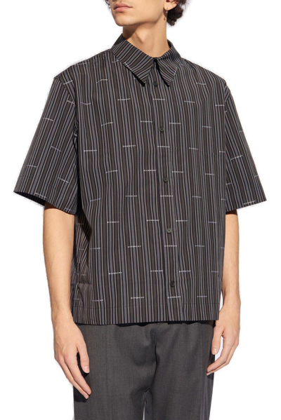 Shop Givenchy Striped Short-sleeved Shirt In Nero
