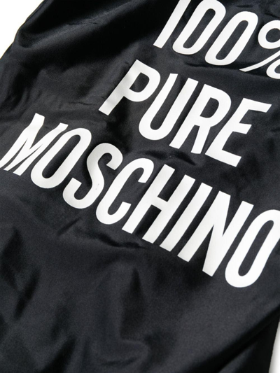 Shop Moschino Logo Printed One-piece Swimming Suit In Nero