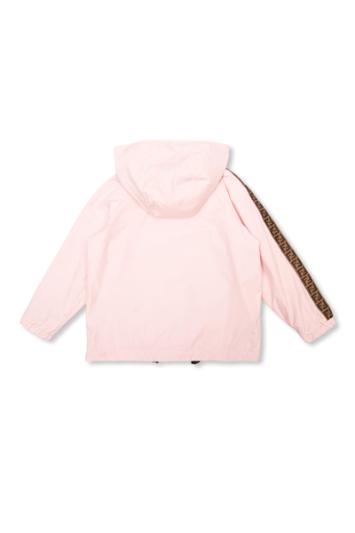 Shop Fendi Kids Reversible Hooded Jacket In Rosa