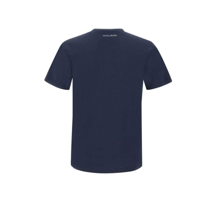 Shop Woolrich Logo-printed Crewneck T-shirt In Blu