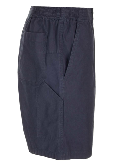 Shop Apc Button Detailed High Waist Shorts In Dark Navy
