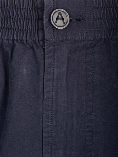 Shop Apc Button Detailed High Waist Shorts In Dark Navy
