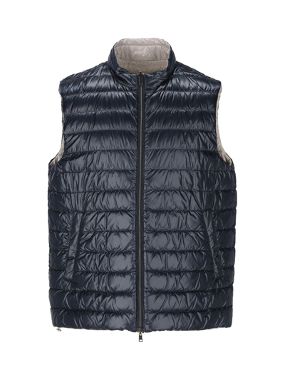 Shop Herno Padded Zip-up Gilet In Blue