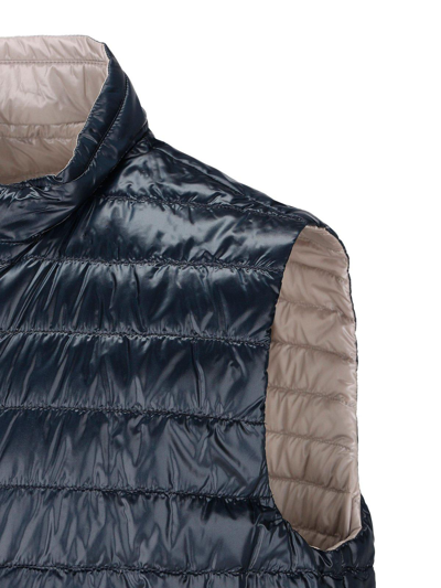 Shop Herno Padded Zip-up Gilet In Blue