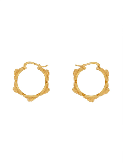 Shop Versace Medusa Tribute Hoop Earrings In Oro