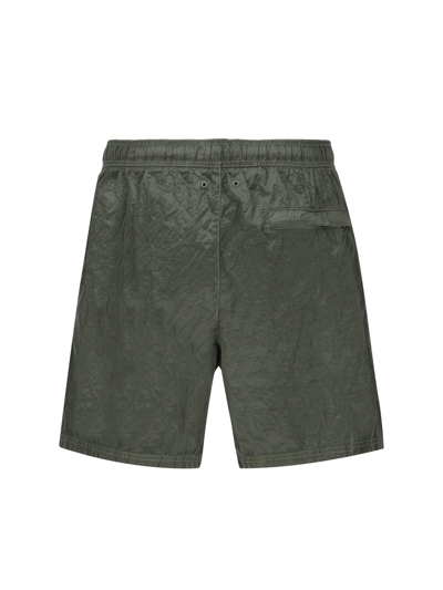 Shop Stone Island Logo Patch Swimming Shorts In Verde