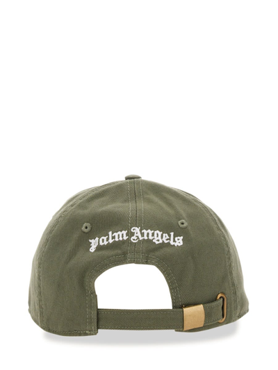 Shop Palm Angels Baseball Cap In Verde Militare