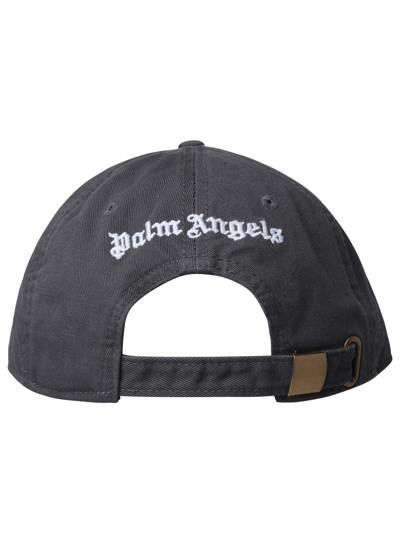 Shop Palm Angels Grey Cotton Hat In Grigio