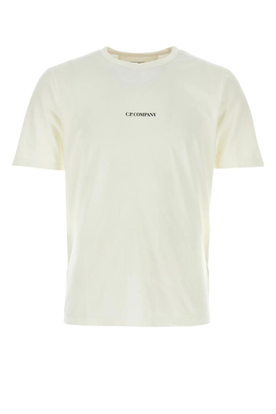 Shop C.p. Company Ivory Cotton T-shirt In Bianco