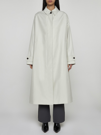 Shop Studio Nicholson Holin Cotton-blend Trench Coat In Bianco