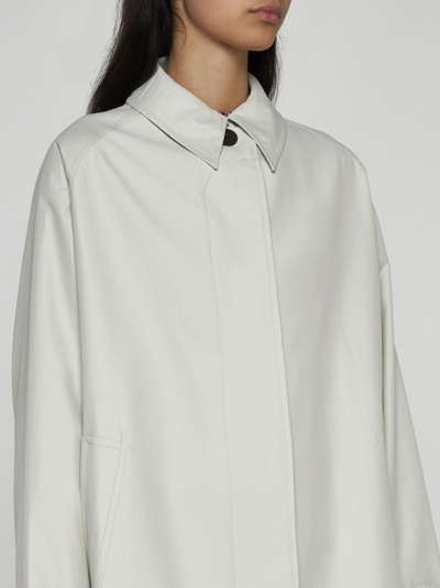 Shop Studio Nicholson Holin Cotton-blend Trench Coat In Bianco