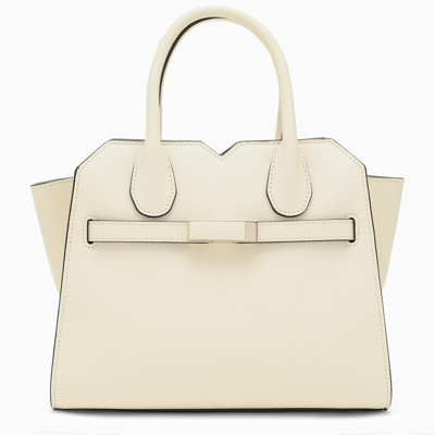 Shop Valextra Mini Parchment-coloured Milan Bag In Bianco