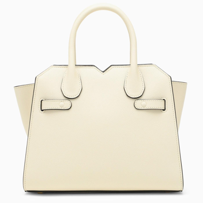 Shop Valextra Mini Parchment-coloured Milan Bag In Bianco
