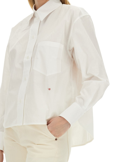 Shop Victoria Beckham Cotton Shirt In Bianco