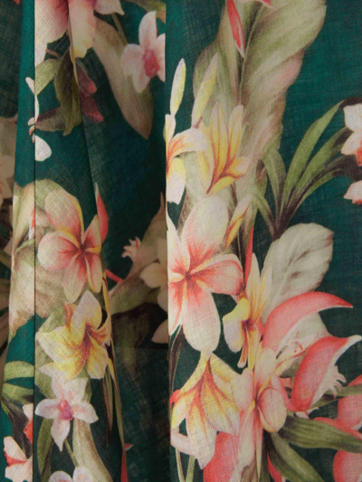 Shop Zimmermann Lexi Floral-printed Strapless Dress In Verde