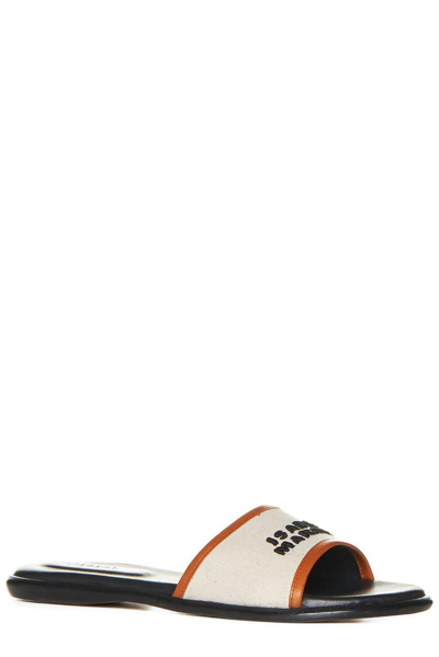 Shop Isabel Marant Vikee Logo Embroidered Sandals In Cuoio