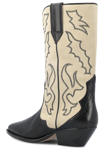 Shop Isabel Marant Duerto Western-style Ankle Boots In Nero