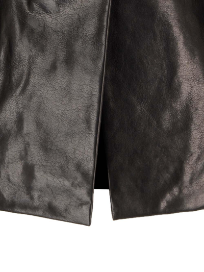 Shop Khaite Button-up Leather Jacket In Black