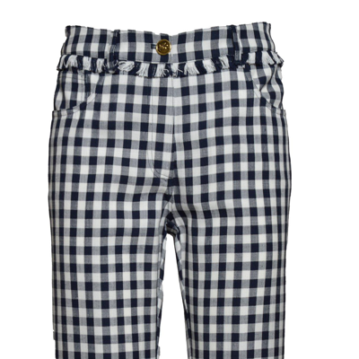 Shop Etro Mid Rise Gingham Checked Trousers In Bianco/nero
