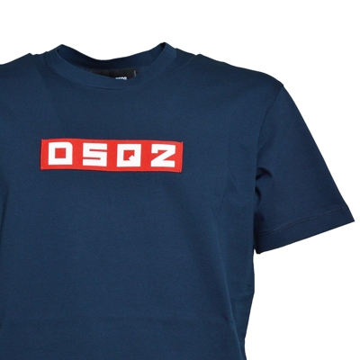 Shop Dsquared2 D2 Logo Patch Crewneck T-shirt In Blu Navy