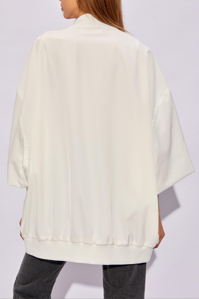Shop Mm6 Maison Margiela Jacket With Short Sleeves In Bianco