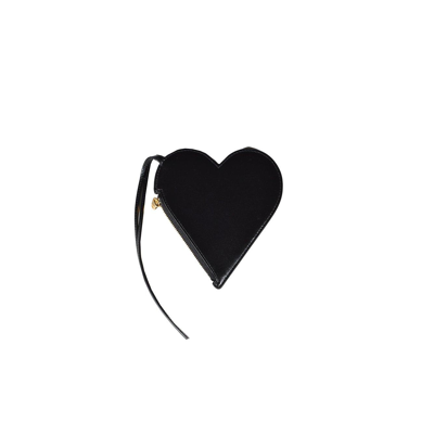 Shop Jil Sander Heart Shaped Clutch Bag In Nero