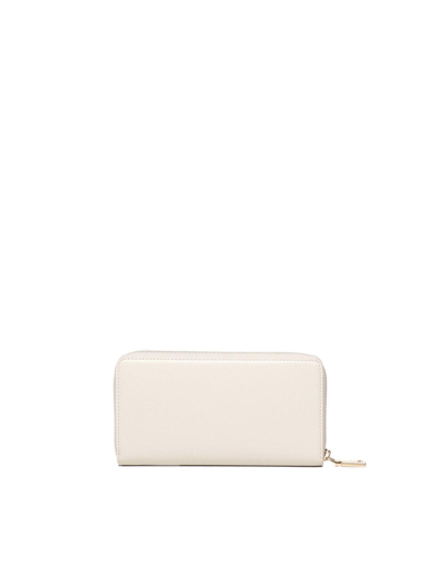 Shop Moschino Logo Lettering Zipped Wallet In Avorio